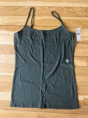 NWT LOFT Olive Green Cotton Spaghetti Strap Camisole